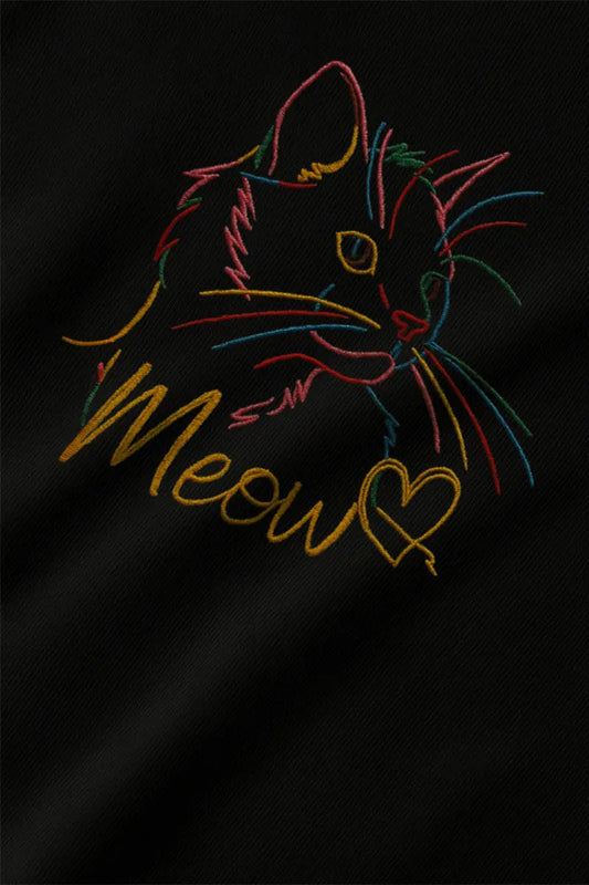 Cat Lover's Embroidered Edition | Oversized T-Shirt | Cloud Cotton