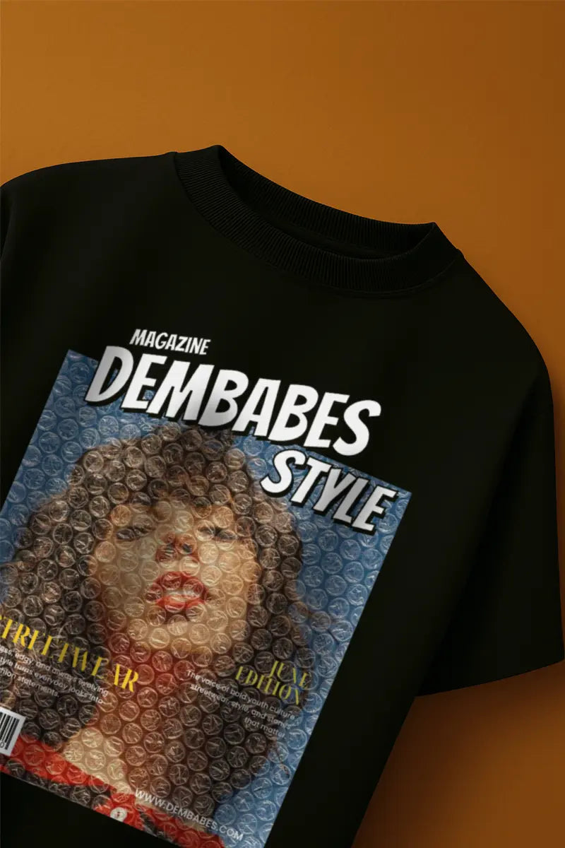 Magazine Cover Bubble Wrap | Oversized T-Shirt | Cloud Cotton