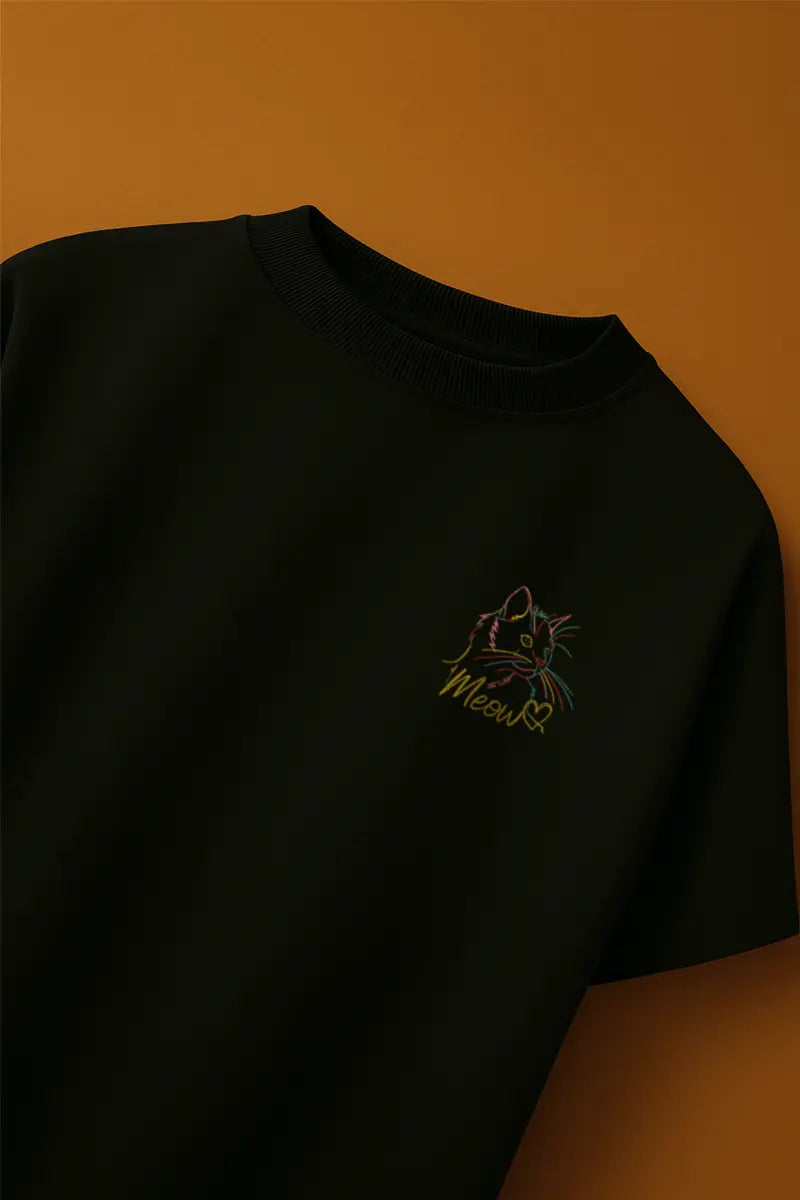 Cat Lover's Embroidered Edition | Oversized T-Shirt | Cloud Cotton