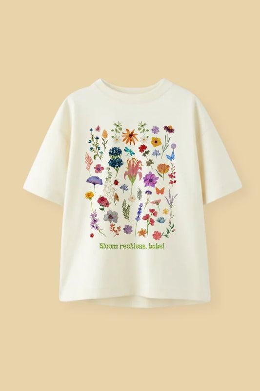 Bloom Reckless Floral Aesthetic tee