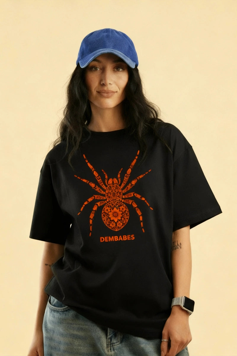 'Floral Spider Graphics' | Unisex | Oversized T-Shirt | Cloud Cotton