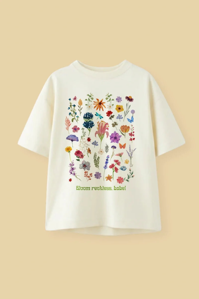 Bloom Reckless Floral Aesthetic tee