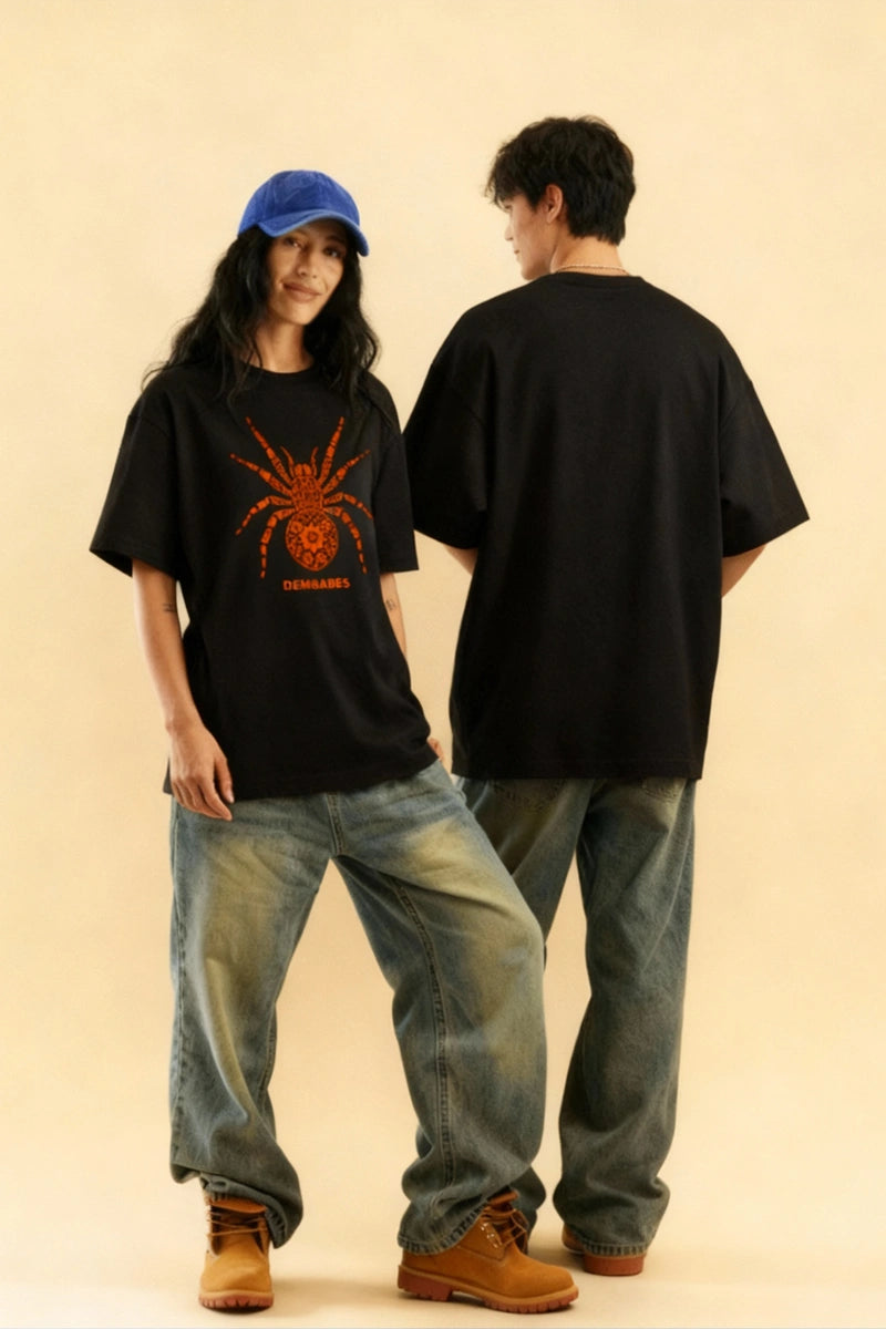 "Floral Spider Graphics" | Unisex | Oversized T-Shirt | Cloud Cotton