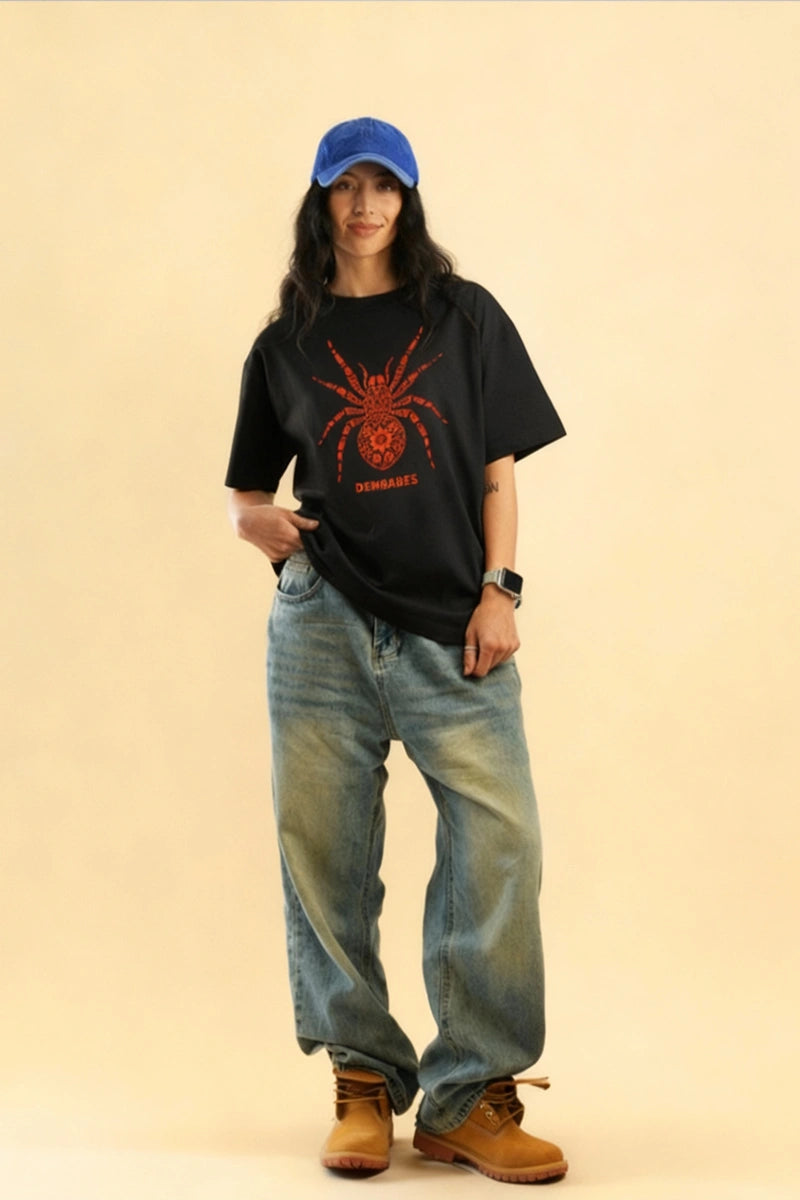 "Floral Spider Graphics" | Unisex | Oversized T-Shirt | Cloud Cotton