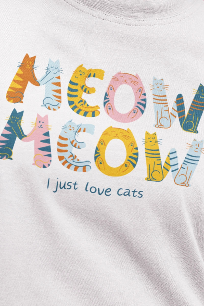 'Meow Meow' Cat Lovers | Unisex | Oversized T-Shirt | Cloud Cotton