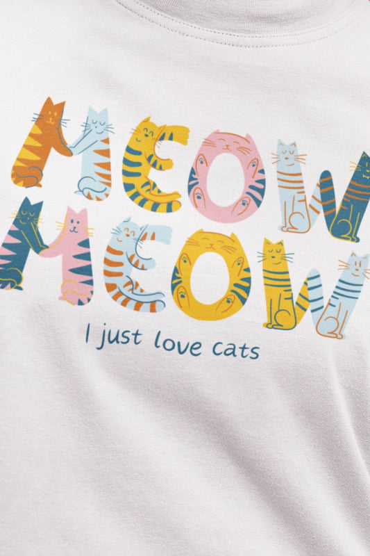 "Meow Meow" Cat Lovers | Unisex | Oversized T-Shirt | Cloud Cotton