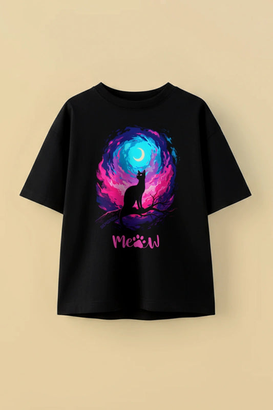 'Moonlight Cat Edition' | Unisex | Oversized T-Shirt | Cloud Cotton
