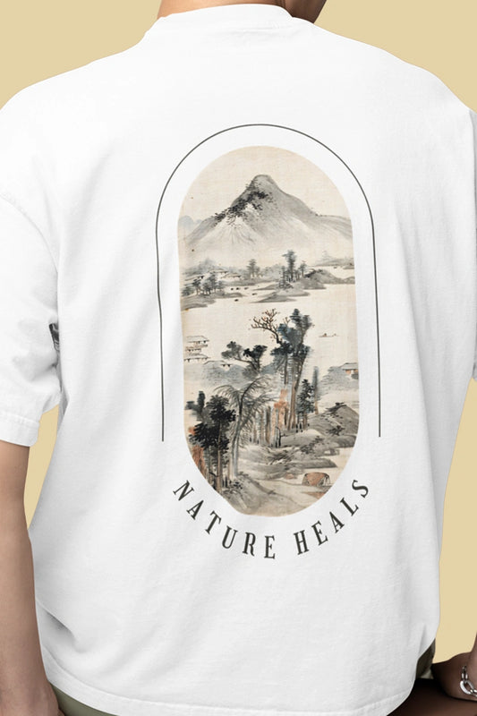 "Nature Heals" Landscape Edition | Unisex | Oversized T-Shirt | Cloud Cotton