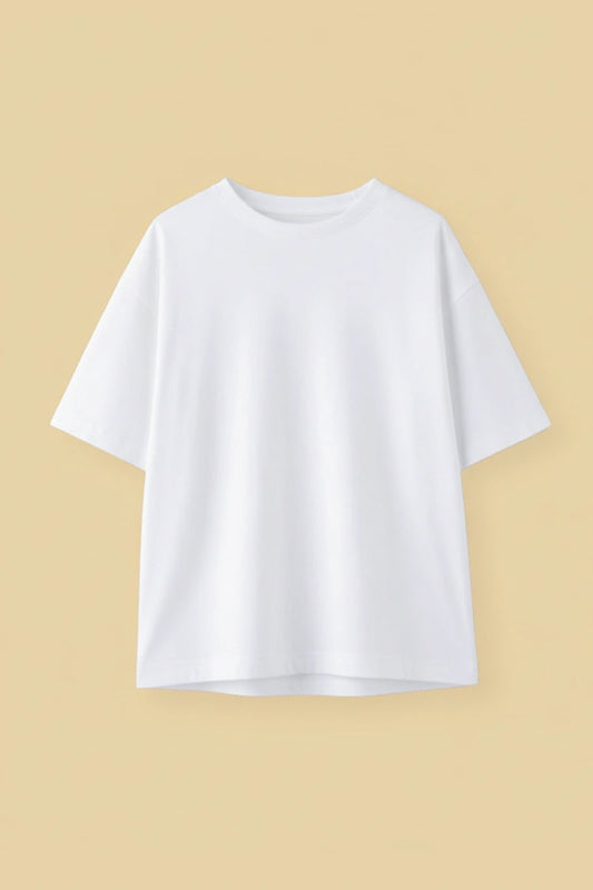 'Classic Plain White' | Unisex | Oversized T-Shirt | Cloud Cotton