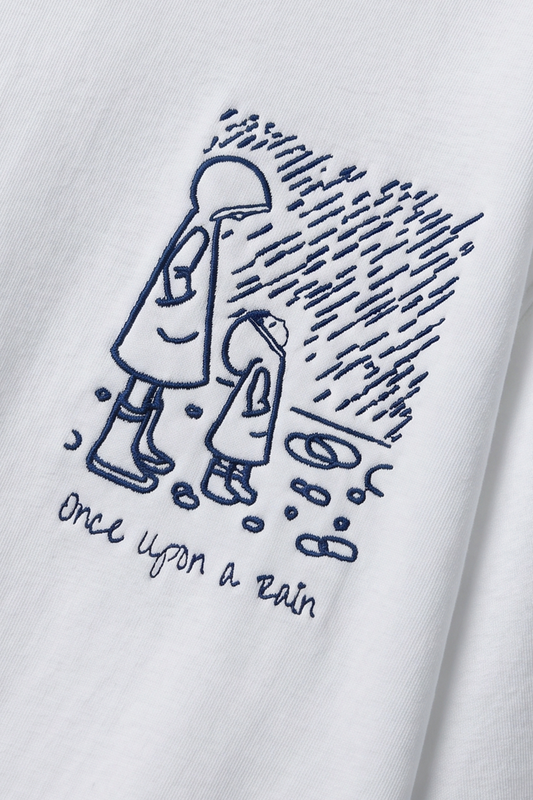 "-Once Upon a Rain Story-" Embroidery Edition | Unisex | Oversized T-Shirt | Cloud Cotton