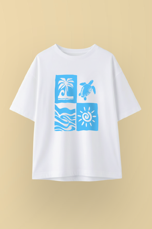 "-Tidal Blue-" | Unisex | Oversized T-Shirt | Cloud Cotton