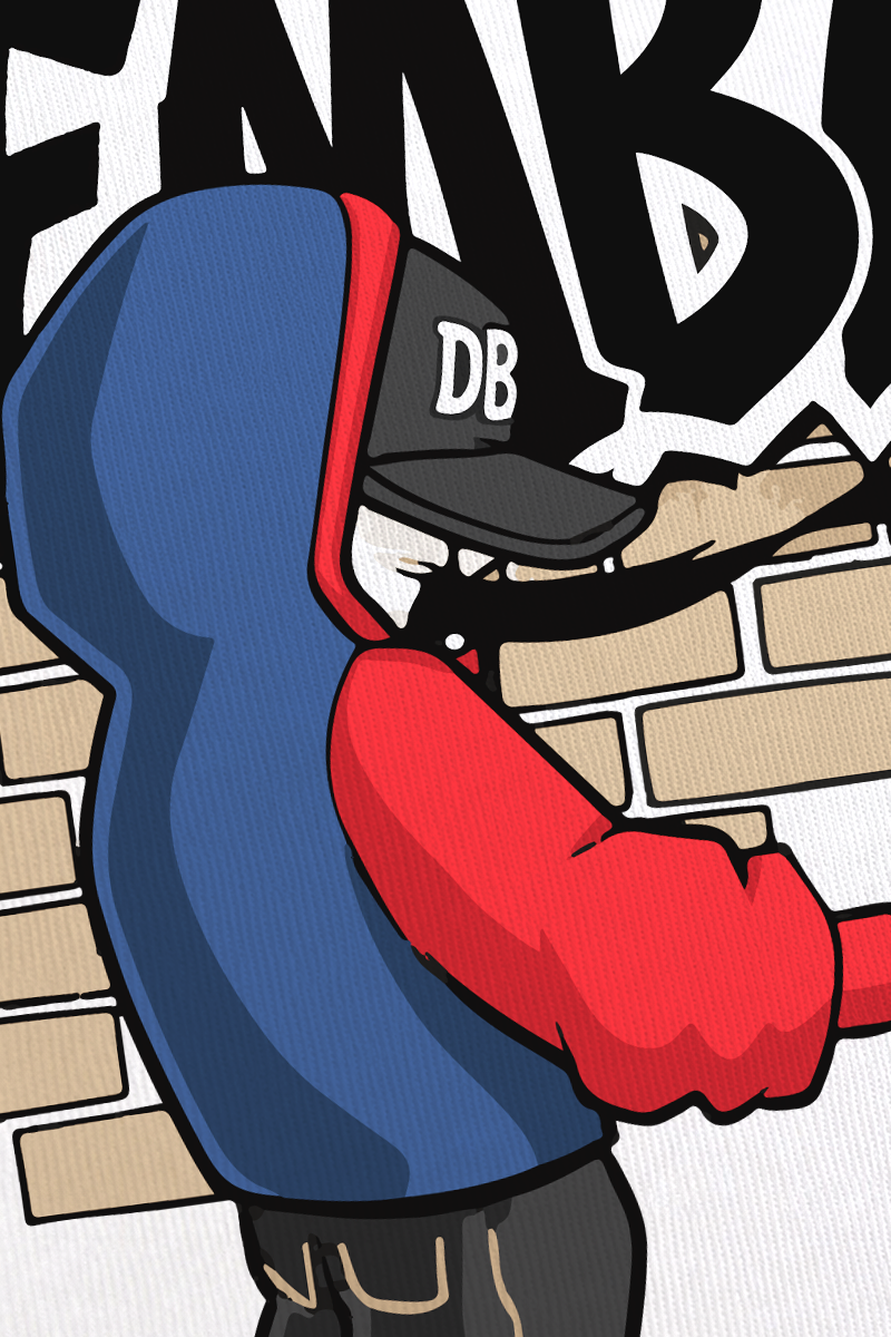 DEMBABES Graffiti Street Edition oversized t-shirt back design closeup